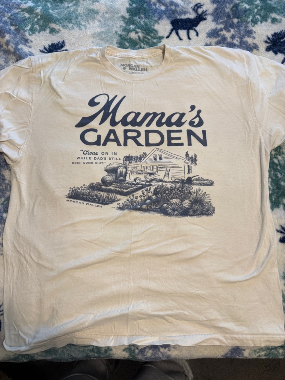 Morgan Wallen Band Tee - Cream with Grey Print